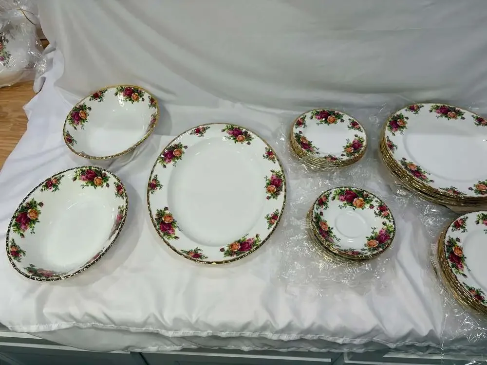 Royal Albert Old Country Roses 46 Pc for 8 Pristine Vintage Tea & Coffee Service